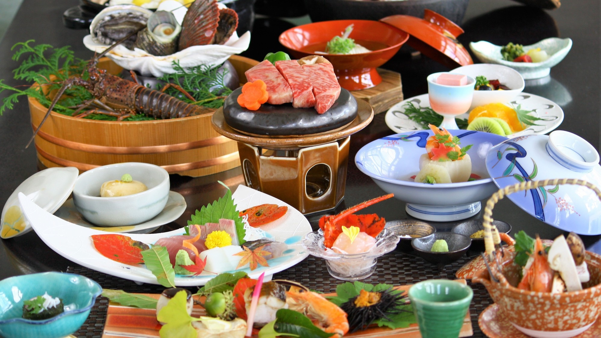 Ｇ７サミット開催の地！三重フ゛ラント゛を極める！料理長一押し特選会席【伊勢えび】【松阪牛】【鮑】♪