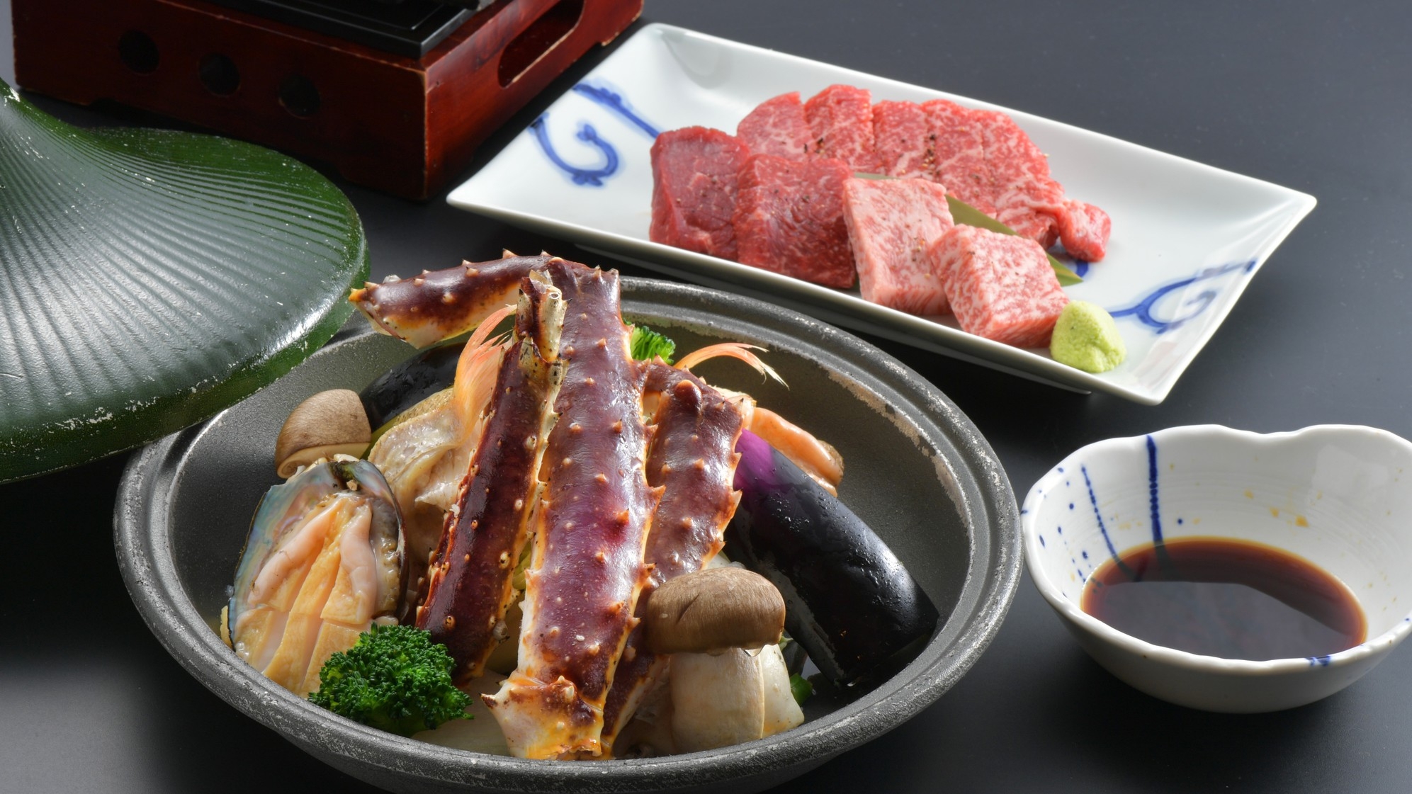 【夕食アップグレード】特選「よくばり会席」◆飛騨牛ロース＆フィレ＆赤身、山海の幸を堪能