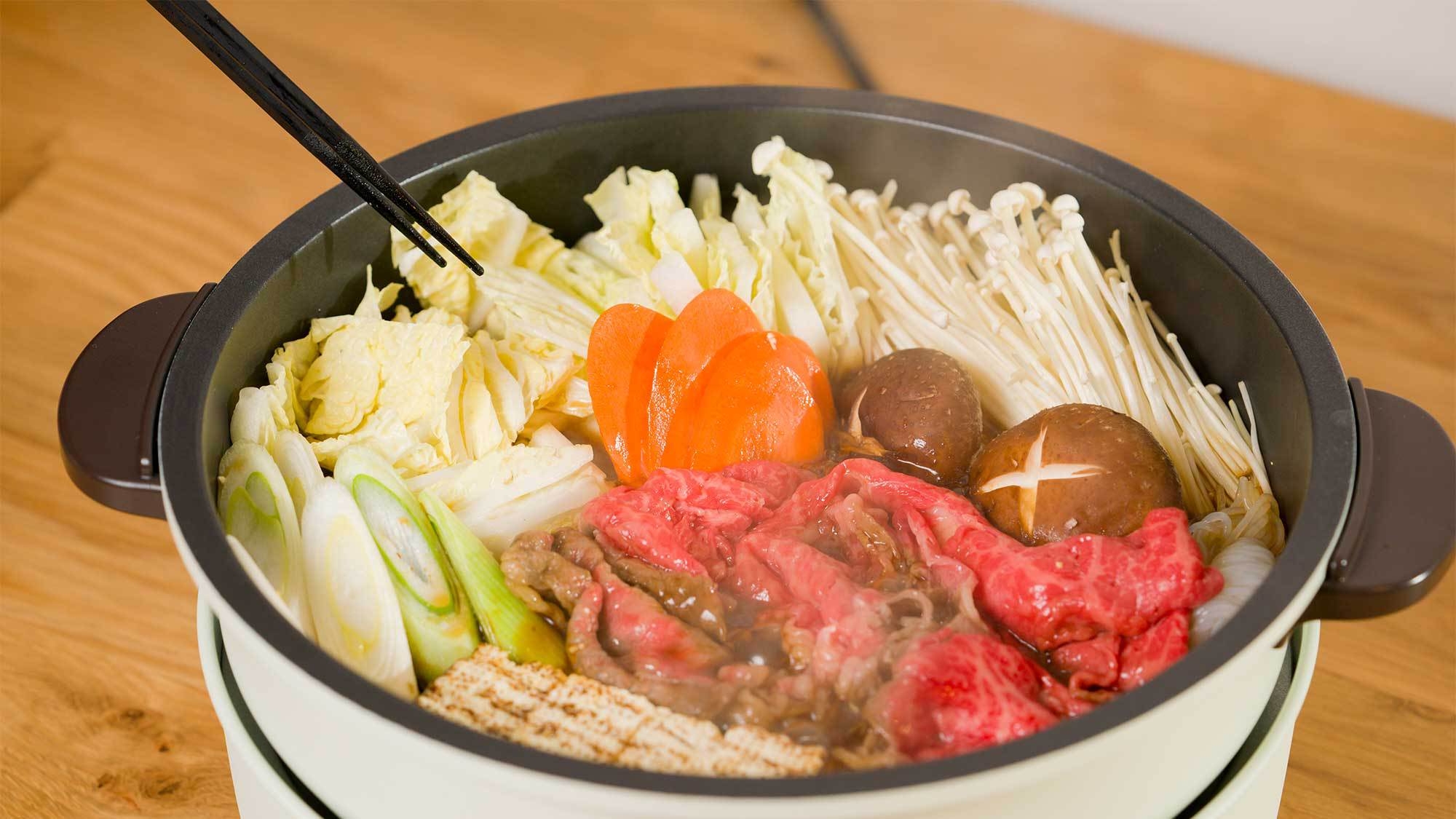 夕食はとちぎ和牛のすき焼き＆パン／スコーン／フレンチトーストの3種から選べる朝食／＜夕朝付＞※6名分