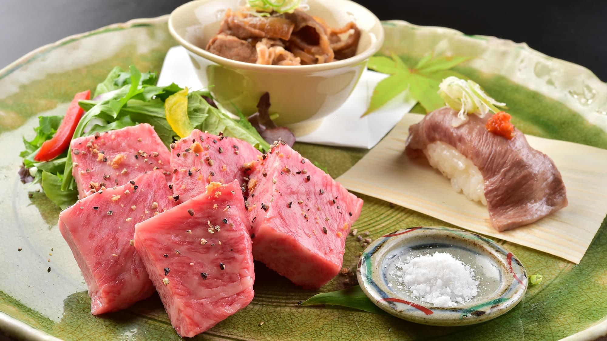 【グルメStyle】信州牛の食人★３種信州プレミアム牛食べ尽し【ステーキ・炙り握り・お楽しみの逸品】